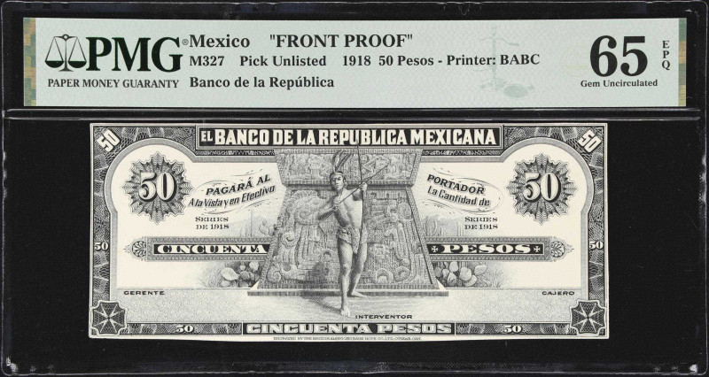 MEXICO. Lot of (2). Banco de la Republica Mexicana. 50 Pesos, 1918. P-Unlisted. ...