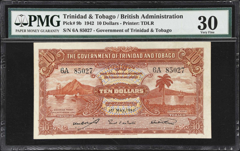 TRINIDAD & TOBAGO. Government of Trinidad and Tobago. 10 Dollars, 1.5.1942. P-9b...