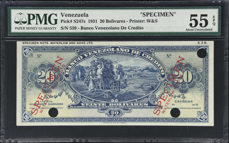 VENEZUELA. Banco Venezolano de Credito. 20 Bolivares, ND (1931). P-S247s. Color ...