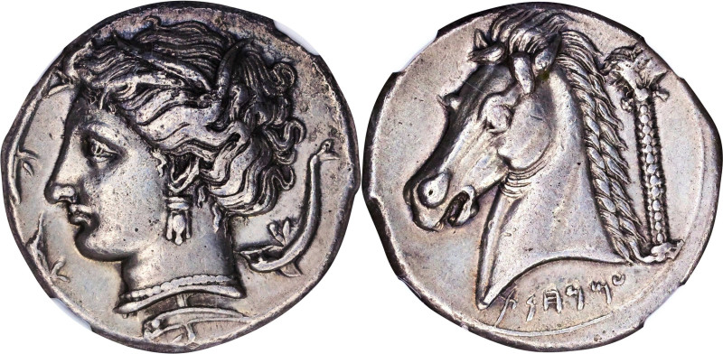 SICILY. Siculo-Punic. Entella. AR Tetradrachm (16.97 gms), ca. 320/15-300 B.C. N...