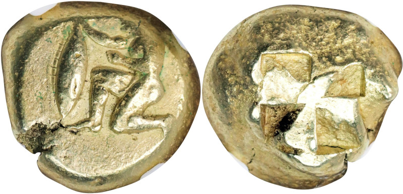 MYSIA. Kyzikos. EL Stater (16.11 gms), ca. 550-450 B.C. NGC VF, Strike: 2/5 Surf...