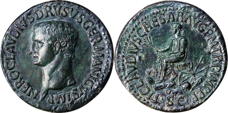 NERO CLAUDIUS DRUSUS (SON OF TIBERIUS AND FATHER OF CLAUDIUS, DIED 9 B.C.). AE S...