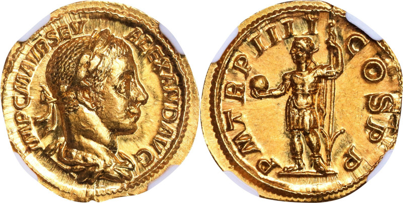 SEVERUS ALEXANDER, A.D. 222-235. AV Aureus (6.76 gms), Rome Mint, A.D. 225. NGC ...