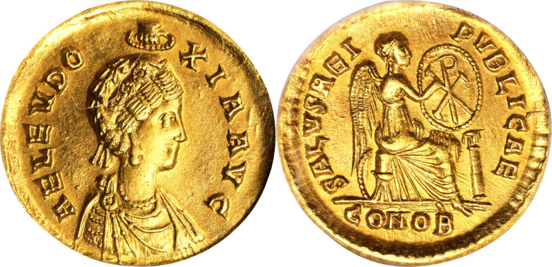 AELIA EUDOXIA (WIFE OF ARCADIUS). AV Solidus (4.26 gms), Constantinople Mint, A....