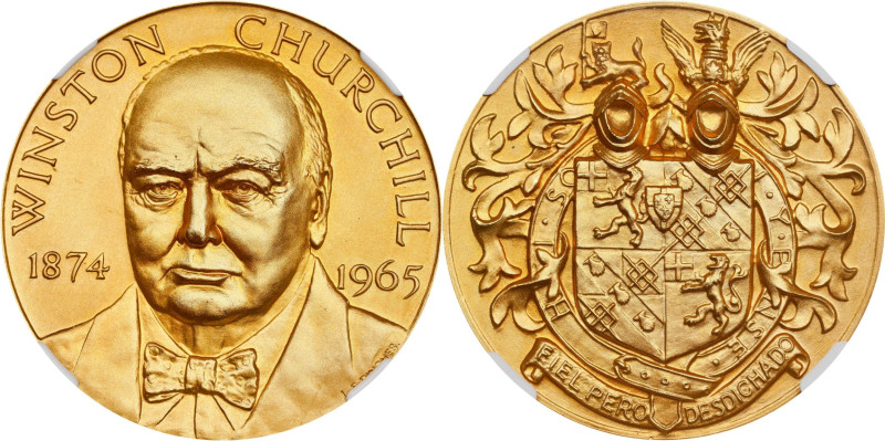 GREAT BRITAIN. Winston Churchill Gold Medal, 1965. London (Pinches) Mint. NGC MS...