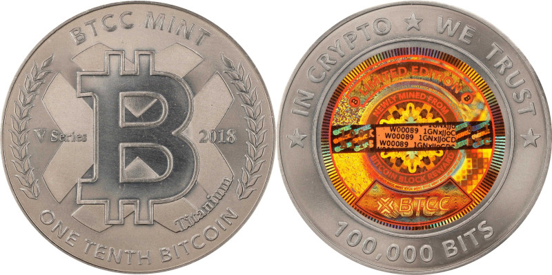 Prized BTCC 0.1 Bitcoin in Titanium with Box and COA
Ultra Gem MS-68 (PCGS) Qua...