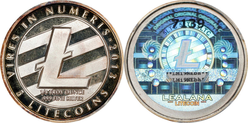 Seldom Seen Lealana 5 Litecoin in Silver 
2013 Lealana 5 Litecoin. Loaded. Firs...