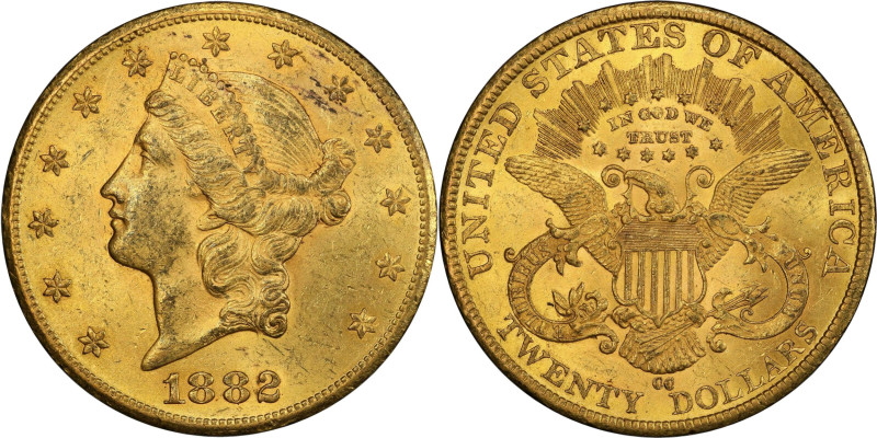 Extraordinary Mint State 1882-CC Double Eagle
1882-CC Liberty Head Double Eagle...