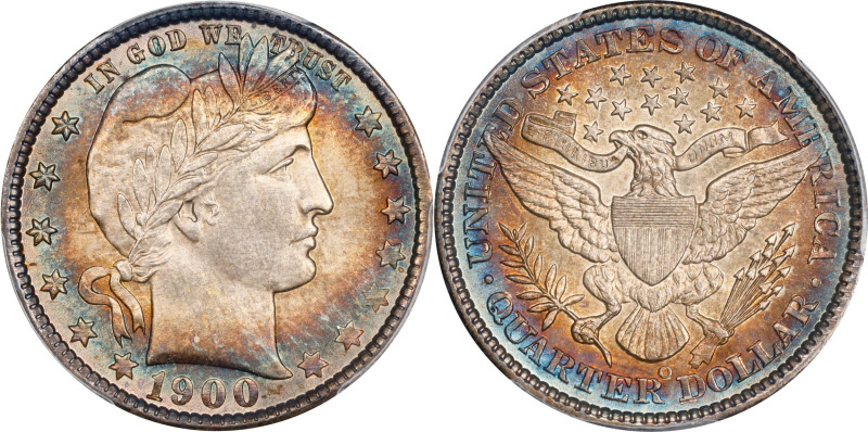 Awe-Inspiring 1900-O Barber Quarter
1900-O Barber Quarter. Type I/II. MS-67 (PC...