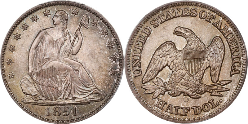 Gem 1851-O Half Dollar
Among the Very Finest known
1851-O Liberty Seated Half ...