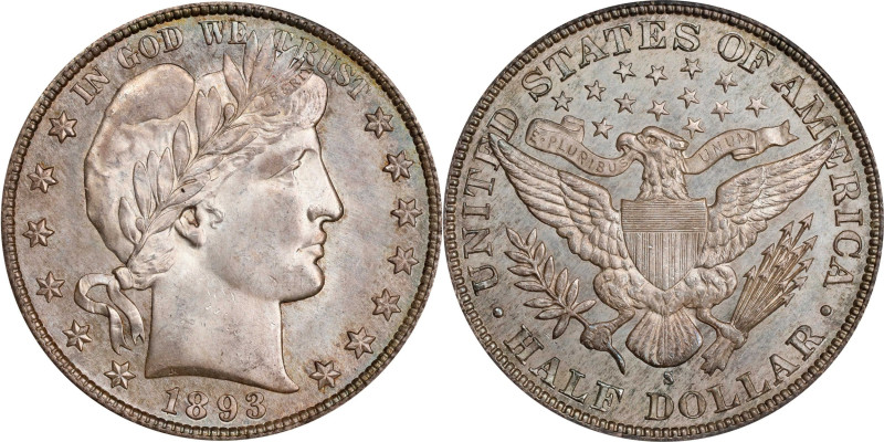 Rarely Offered Gem Uncirculated 1893-S Half Dollar
Pedigreed to the Dale Friend...