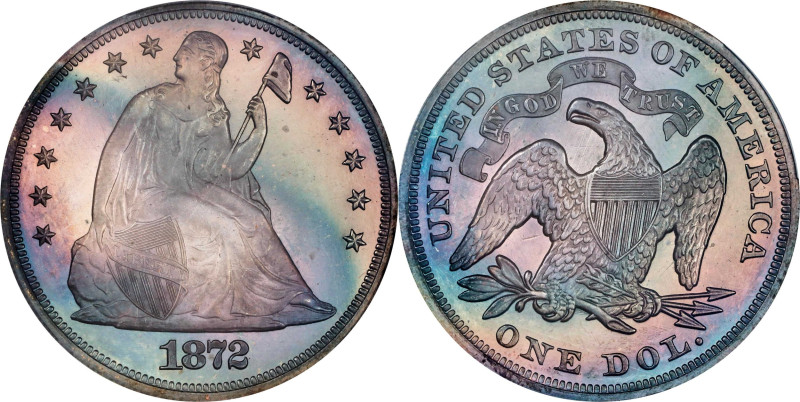 Awe-Inspiring Superb Proof 1872 Silver Dollar
1872 Liberty Seated Silver Dollar...