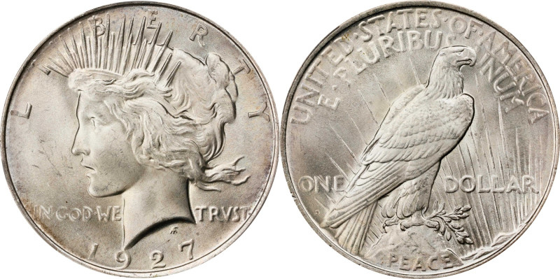 Impressive and Handsome 1927-D Peace Dollar
1927-D Peace Silver Dollar. MS-66 (...