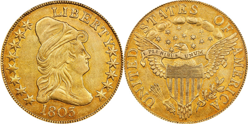 Choice AU 1803 Capped Bust Right $10
1803 Capped Bust Right Eagle. BD-3, Tarasz...