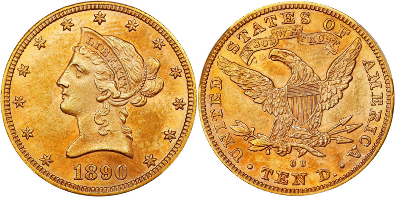 Fully Lustrous 1890-CC Eagle
1890-CC Liberty Head Eagle. MS-61 (PCGS).
Gorgeou...