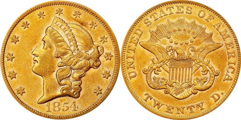 Superior Quality 1854 Large Date $20
1854 Liberty Head Double Eagle. Large Date...