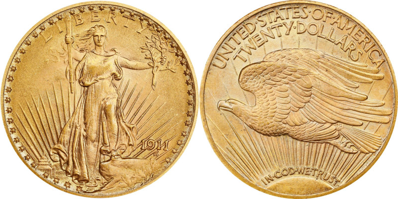 Exceptional Gem 1911 Saint-Gaudens $20
1911 Saint-Gaudens Double Eagle. MS-65 (...