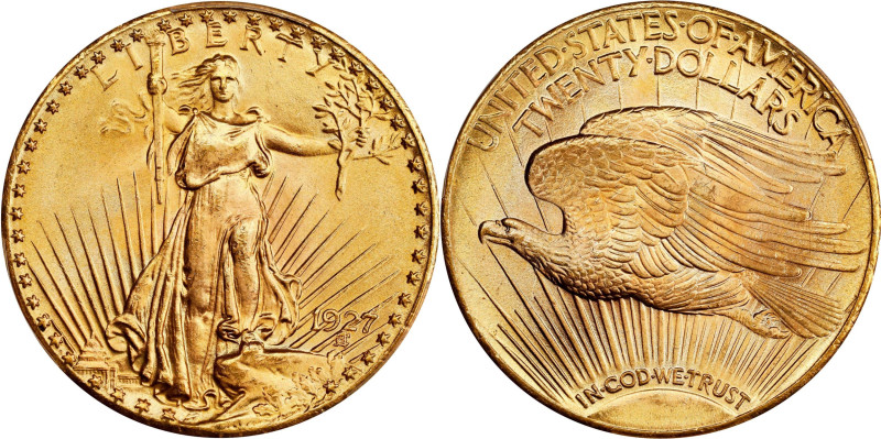 Glorious Superb Gem 1927 Double Eagle
1927 Saint-Gaudens Double Eagle. MS-67 (P...