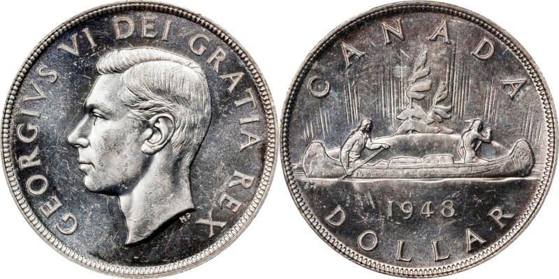 CANADA. Dollar, 1948. Ottawa Mint. George VI. PCGS MS-63.
KM-46. The KEY DATE t...