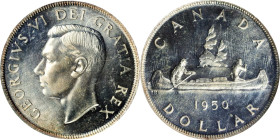 CANADA. Dollar, 1950. Ottawa Mint. George VI. PCGS PROOFLIKE-67.
KM-46. Tied with a small handful of others for the top spot in the PCGS census, this...