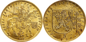 An Imposing Gold Rarity
CZECHOSLOVAKIA. 5 Ducats, 1930. Kremnica Mint. ANACS MS-64.
Fr-5; KM-13; Novotny-18 (RRR). Mintage: 543. One of the RAREST d...