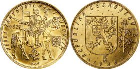 Gem Quality Key Date 5 Ducats
CZECHOSLOVAKIA. 5 Ducats, 1936. Kremnica Mint. PCGS MS-65.
Fr-5; KM-13; Novotny-18 (RRR). Mintage: 726. A KEY DATE in ...