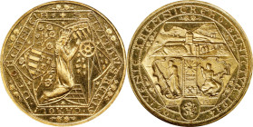 CZECHOSLOVAKIA. Gold Medallic 2 Ducats, 1934. Kremnica Mint. NGC MS-65 Prooflike.
Fr-15; KMX-19; Novotny-VI.C (RRRR). Mintage: 159. By: Anton Ham. Ob...