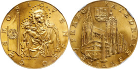 CZECHOSLOVAKIA. Gold Medallic 5 Ducats, ND (1973). Kremnica Mint. NGC MS-66.
Fr-Unlisted; KMX-Unlisted; Novotny-Unlisted. Weight: 17.6 gms. Obverse: ...