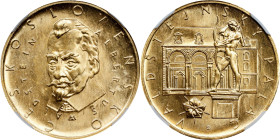 CZECHOSLOVAKIA. Gold Medallic 3 Ducats, ND (1974). Kremnica Mint. NGC MS-65.
Fr-Unlisted; KM-Unlisted; Novotny-Unlisted. Obverse: Bust of Albertus Wa...