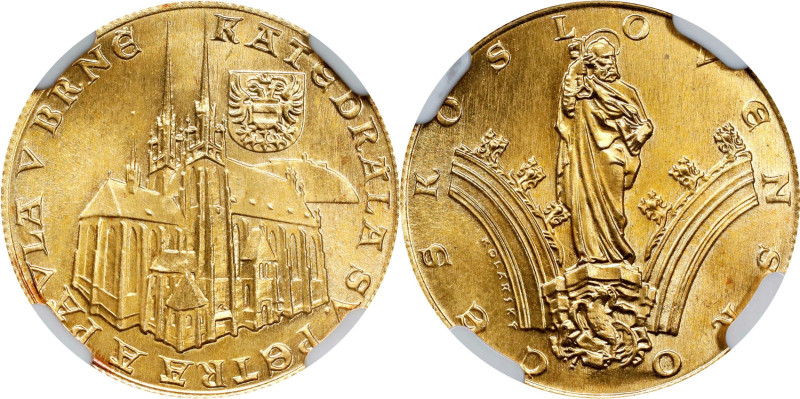 CZECHOSLOVAKIA. Gold Medallic Ducat, 1973. Kremnica Mint. NGC MS-66.
Fr-Unliste...