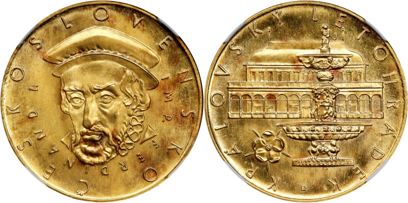 CZECHOSLOVAKIA. Queen Anne's Summer Palace Gold Medal, ND (1978). NGC MS-64.
Di...