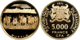 DAHOMEY. 5000 Francs, 1971. Arezzo (Numismatica Italiana) Mint. PCGS PROOF-69 Deep Cameo.
Fr-3; KM-7. Mintage: 610. AGW: 0.5142 oz. Celebrating the 1...