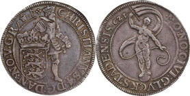 DENMARK. Speciedaler, "623" (1623). Gluckstadt Mint. Christian IV. NGC EF-40.
Dav-3668; KM-15. Struck for use in Gluckstadt. Featuring a standing nud...