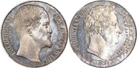 DENMARK. Speciedaler, 1848-FK//VS. Copenhagen Mint; mm: Crown. Frederik VII. NGC MS-63.
KM-742; Sieg-7; Hede-3. Of obvious refinement, this Speciedal...