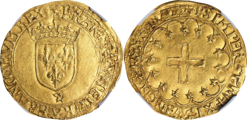 FRANCE. Ecu d'Or, ND (1541-47)-2. Rennes Mint. Francis I. NGC AU-58.
Fr-351; Du...