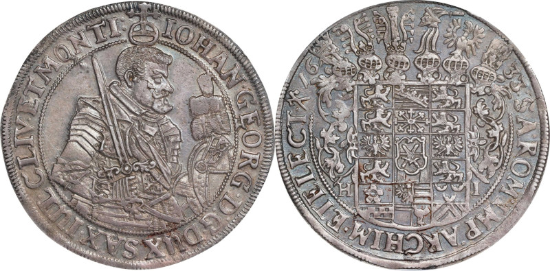 GERMANY. Saxony. Taler, 1633-HI. Dresden Mint. Johann Georg I. NGC MS-62.
Dav-7...