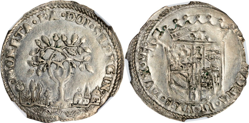 ITALY. Urbino. 2 Sedicine, ND (1574-1624). Francesco Maria II. NGC AU-58.
Weigh...