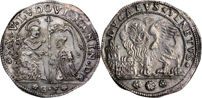 ITALY. Venice. Ducato, ND (1789)-GF. Venice Mint. Ludovico Manin. PCGS MS-62.
D...