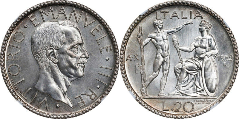 Sublime 20 Lire with Exceptionally Low Mintage Figure
ITALY. 20 Lire, 1932-R Ye...