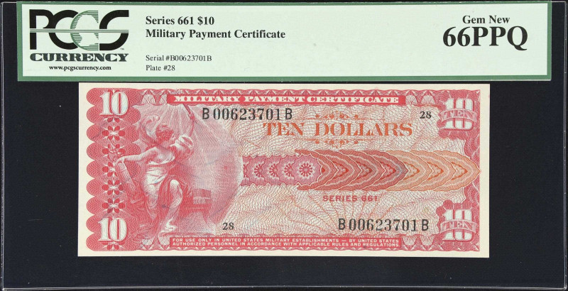 Military Payment Certificate. Series 661. $10. PCGS Currency Gem New 66 PPQ.
Li...