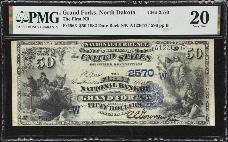 Rare North Dakota $50 Date Back 
Grand Forks, North Dakota. $50 1882 Date Back....