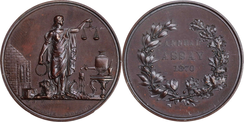 1870 United States Assay Commission Medal. JK AC-8. Rarity-3. Copper, Bronzed. S...