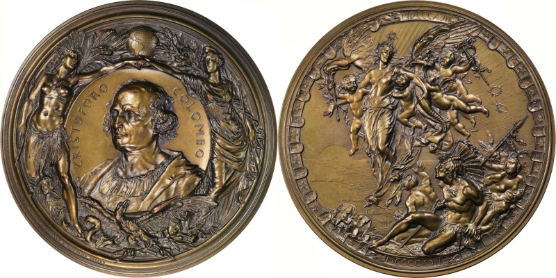 1892-1893 World's Columbian Exposition Cristoforo Colombo Medal. By Luigi Poglia...