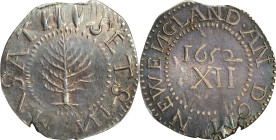 Near-Mint State Noe-5 Pine Tree Shilling
1652 Pine Tree Shilling. Large Planchet. Noe-5, Salmon 4-Di, W-720. Rarity-4. Without Pellets at Trunk, Reve...