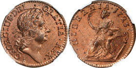 Magnificent Full Red 1723 Wood's Halfpenny
From the Partrick Collection
1723 Wood’s Hibernia Halfpenny. Martin 4.74-Gb.11, W-13120. Rarity-4. MS-64 ...