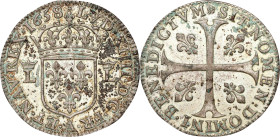 1658-A Pattern Billon Douzain. Paris Mint. Piedfort. Gadoury-86, Ciani-1976, Duplessy-1579, Breen-274. Mint State, Surface Deposits.
51.70 grains. A ...