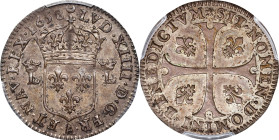 Outstanding 1658-A 6 Deniers
1658 Billon Sizain. Paris Mint. Gadoury-84, Ciani-1978, Breen-275. MS-62 (PCGS).
27.8 grains. A stunning example of thi...