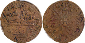 1786 Vermont Copper. Landscape. RR-6, Bressett 4-D, W-2020. Rarity-2. VERMONTENSIUM. VF-25 (PCGS).
109.1 grains. Both sides have rather minor planche...