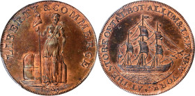 1795 Talbot, Allum & Lee Cent. Fuld-1, W-8620. Rarity-1. Lettered Edge: WE PROMISE TO PAY THE BEARER ONE CENT. Proof-65 RB (PCGS).
A beautiful and su...