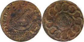 1787 Fugio Cent. Pointed Rays. Newman 18-H, W-6950. Rarity-4. UNITED STATES, 4 Cinquefoils. AU-55 (PCGS).
A remarkably nice example of this challengi...